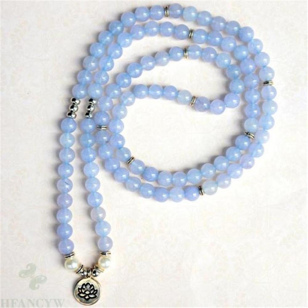 Aquamarine Mala Necklace - Bead Bracelet