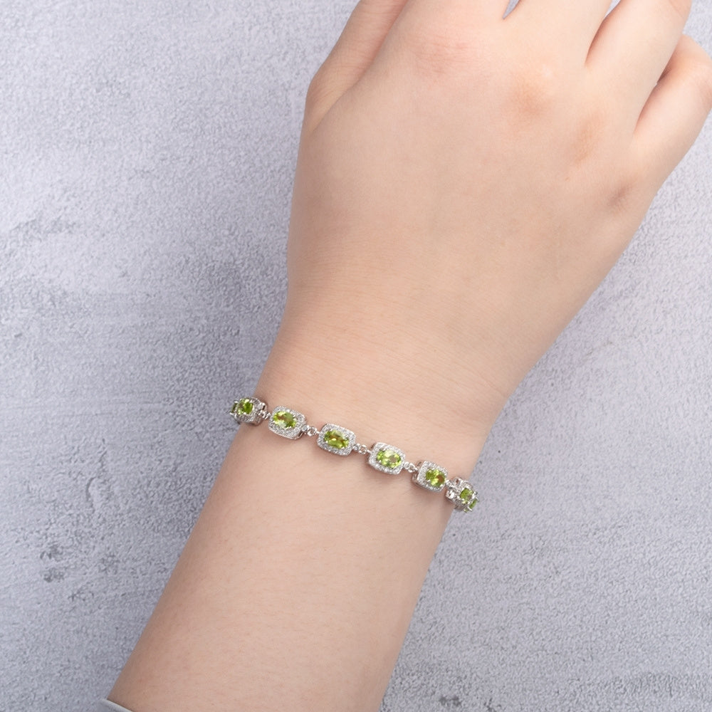 Natural Peridot Stone Bracelet