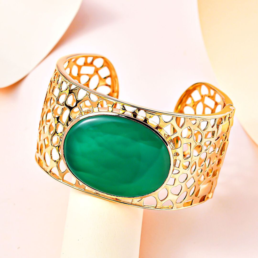 Natural Green Onyx Transformation Bangle