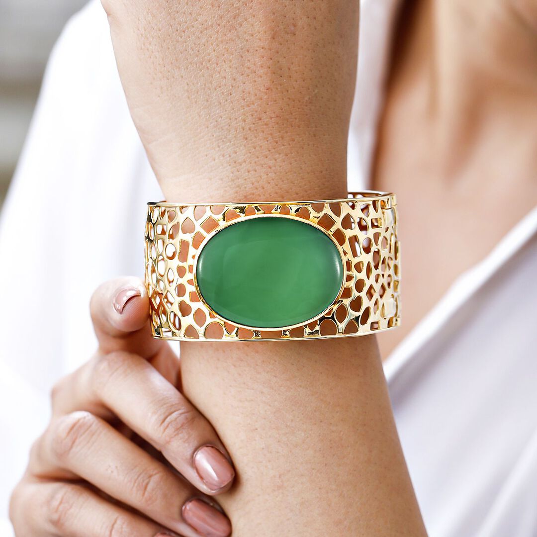 Natural Green Onyx Transformation Bangle