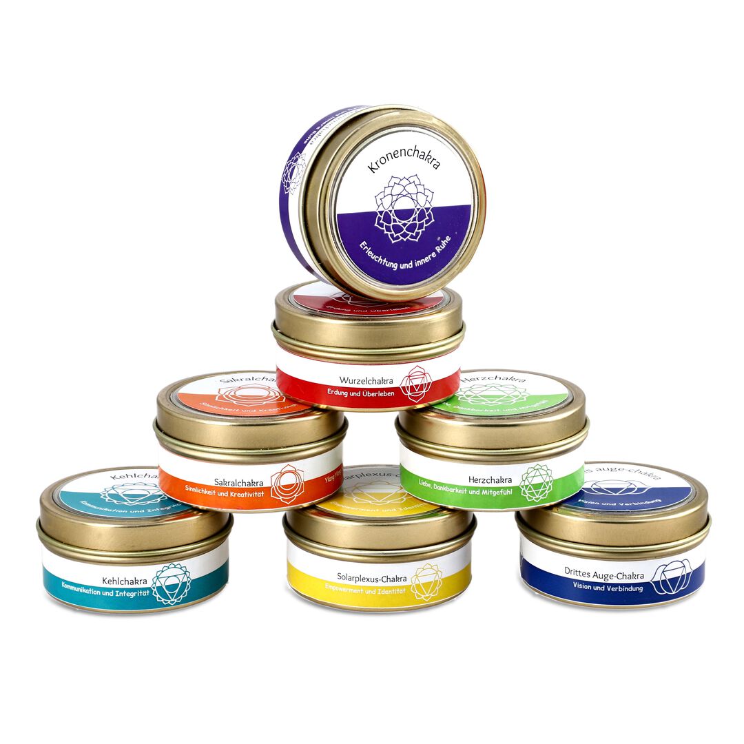 Chakra Crystal 7 Candle Set – Light, Scent, and Energy for Inner Balance