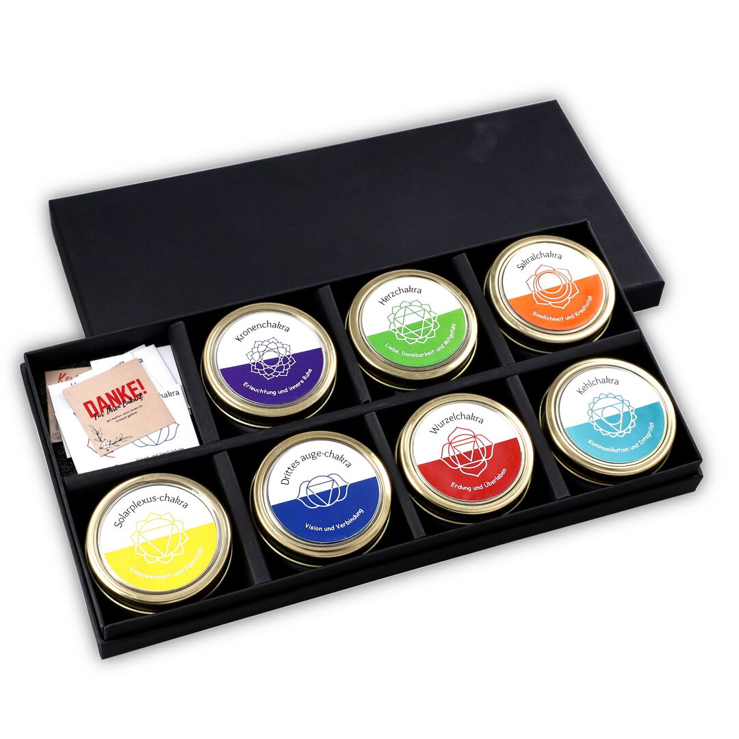 Chakra Crystal 7 Candle Set – Light, Scent, and Energy for Inner Balance