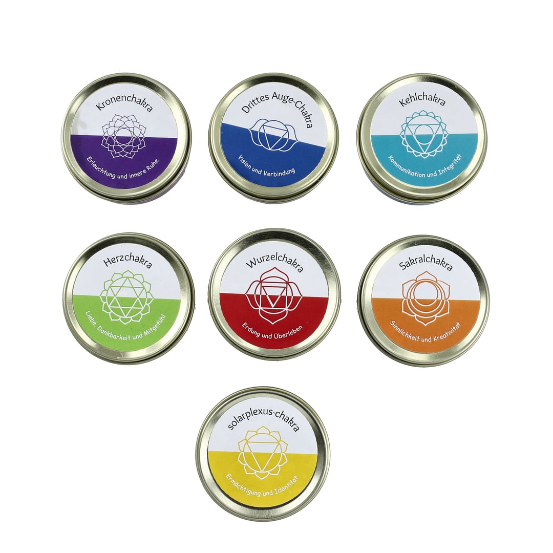Chakra Crystal 7 Candle Set – Light, Scent, and Energy for Inner Balance
