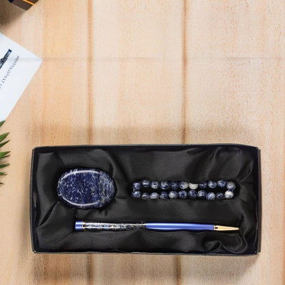 Exclusive Crystal Energy Set – Palm Stone, Bracelet & Pen