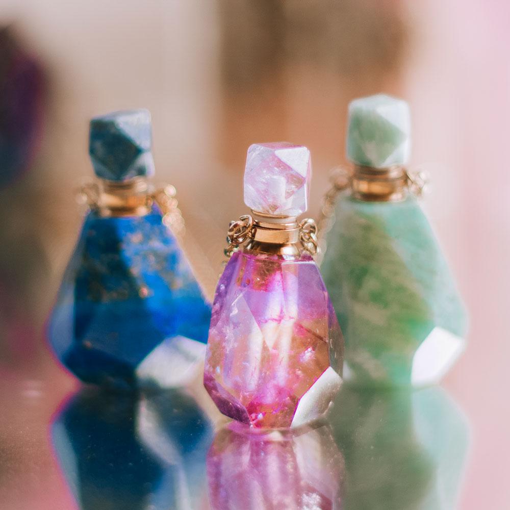 Crystal Perfume Bottle Necklaces