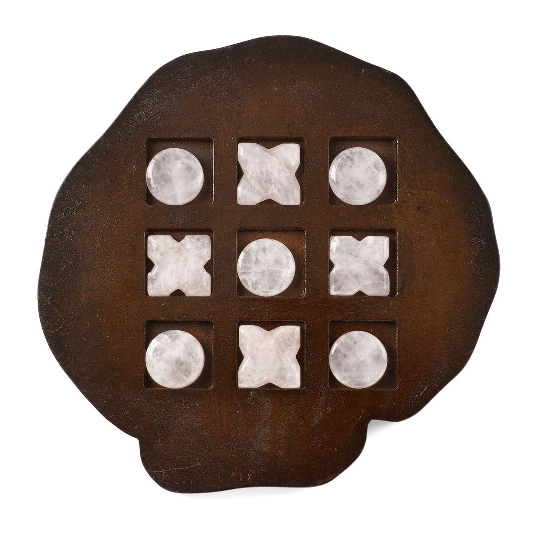 Rose Quartz Tic Tac Toe Set – A Game of Love & Connection