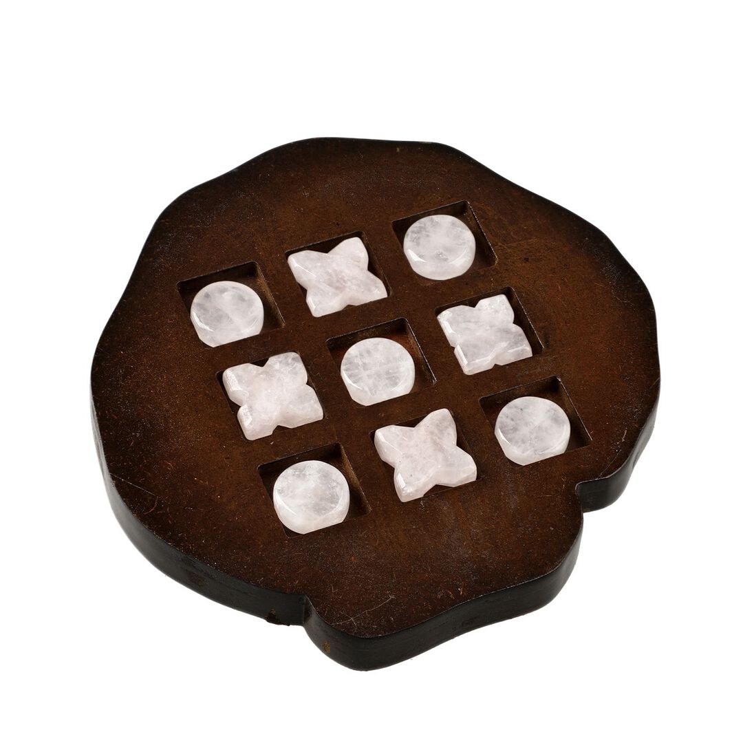 Rose Quartz Tic Tac Toe Set – A Game of Love & Connection