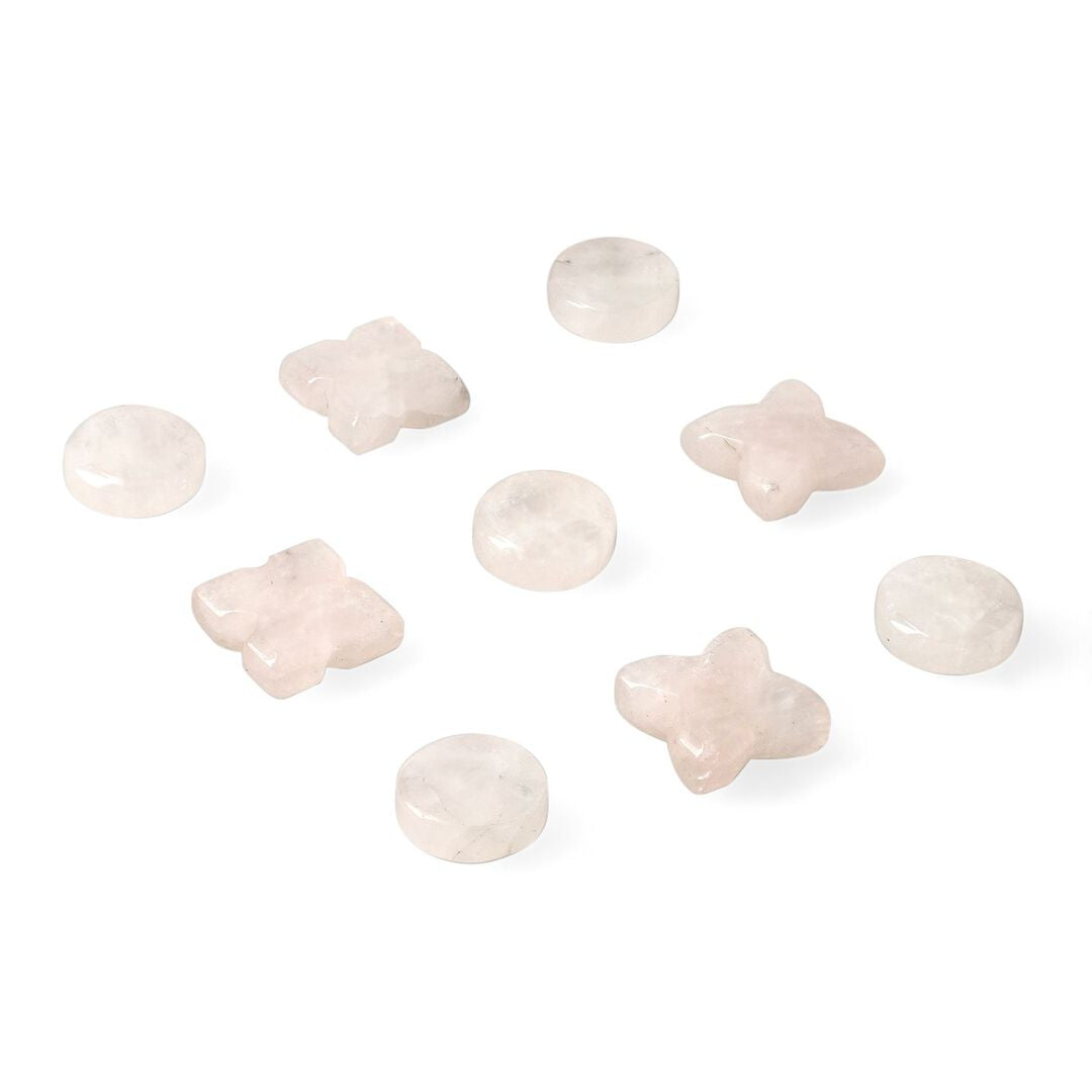 Rose Quartz Tic Tac Toe Set – A Game of Love & Connection
