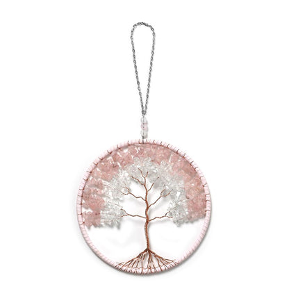 Crystal Dreamcatcher Ornament – Rose Quartz, Aventurine, Turquoise