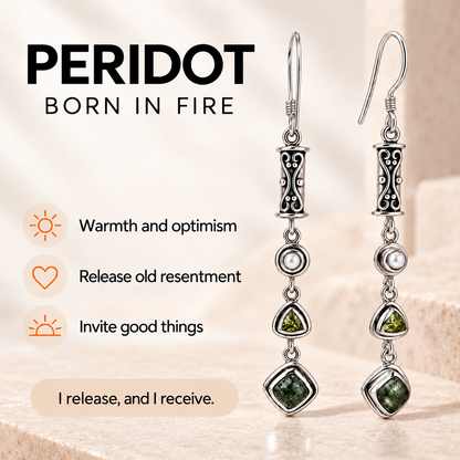 Seraphinite Earrings - Rare Sterling Silver Crystal Jewelry