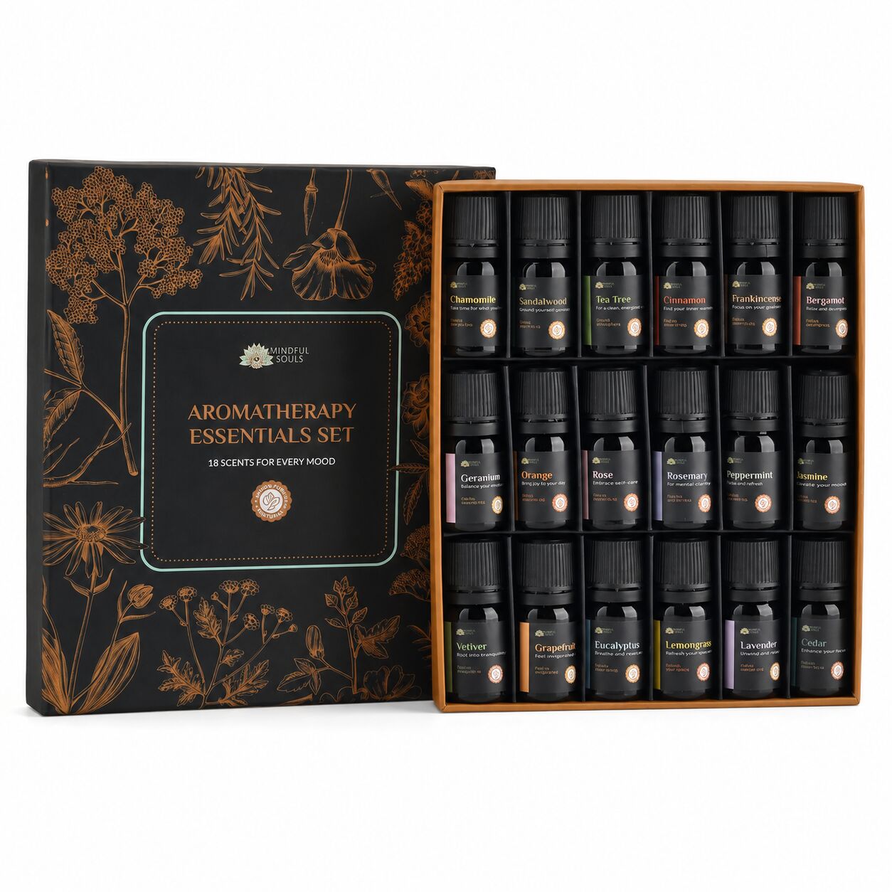 Set aus 18 himmlischen Aromaölen