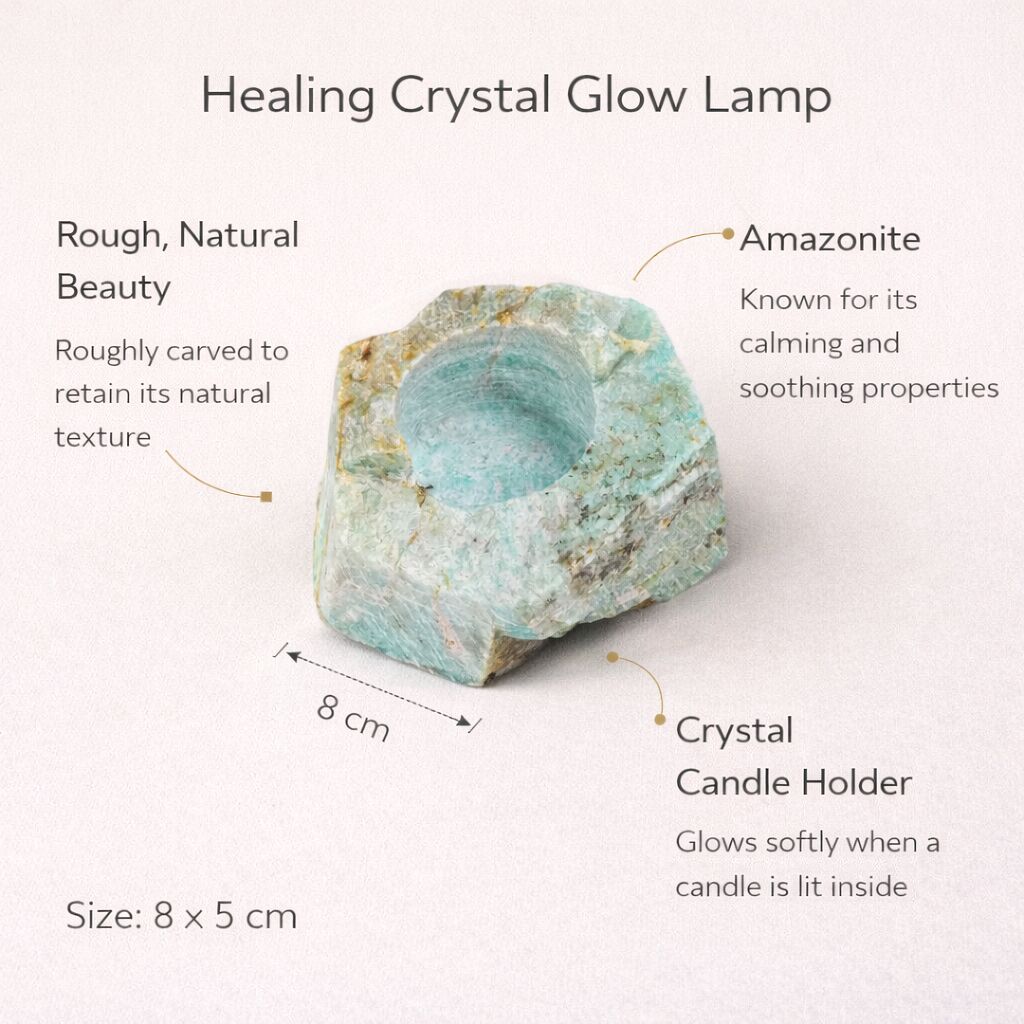 Healing Crystal Tea Light Candle Holder — Natural Stone Light for Ambience & Calm