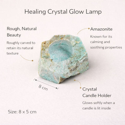 Healing Crystal Tea Light Candle Holder — Natural Stone Light for Ambience & Calm
