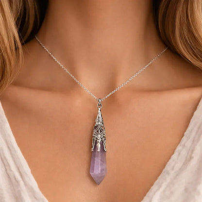 Silver-Plated Copper Retro Pattern Pendant — Timeless Elegance with Healing Energy