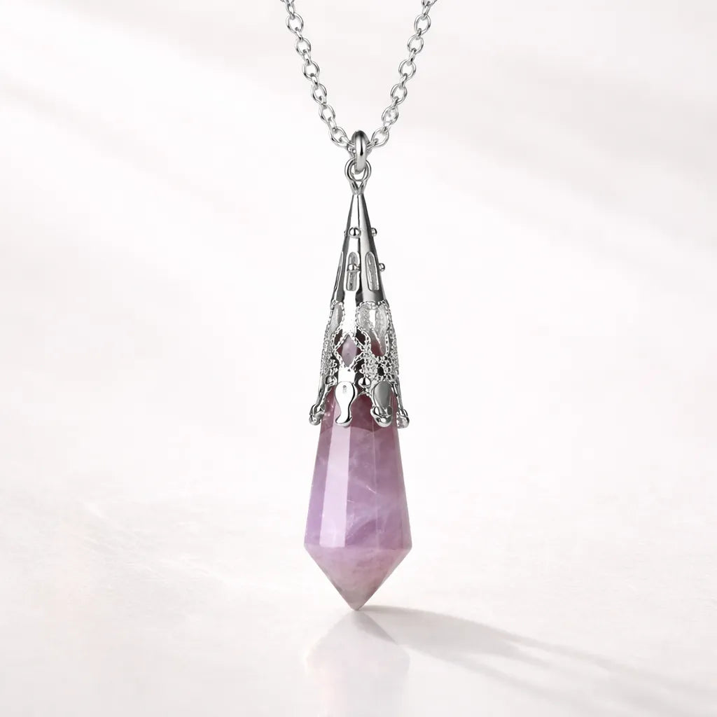 Silver-Plated Copper Retro Pattern Pendant — Timeless Elegance with Healing Energy