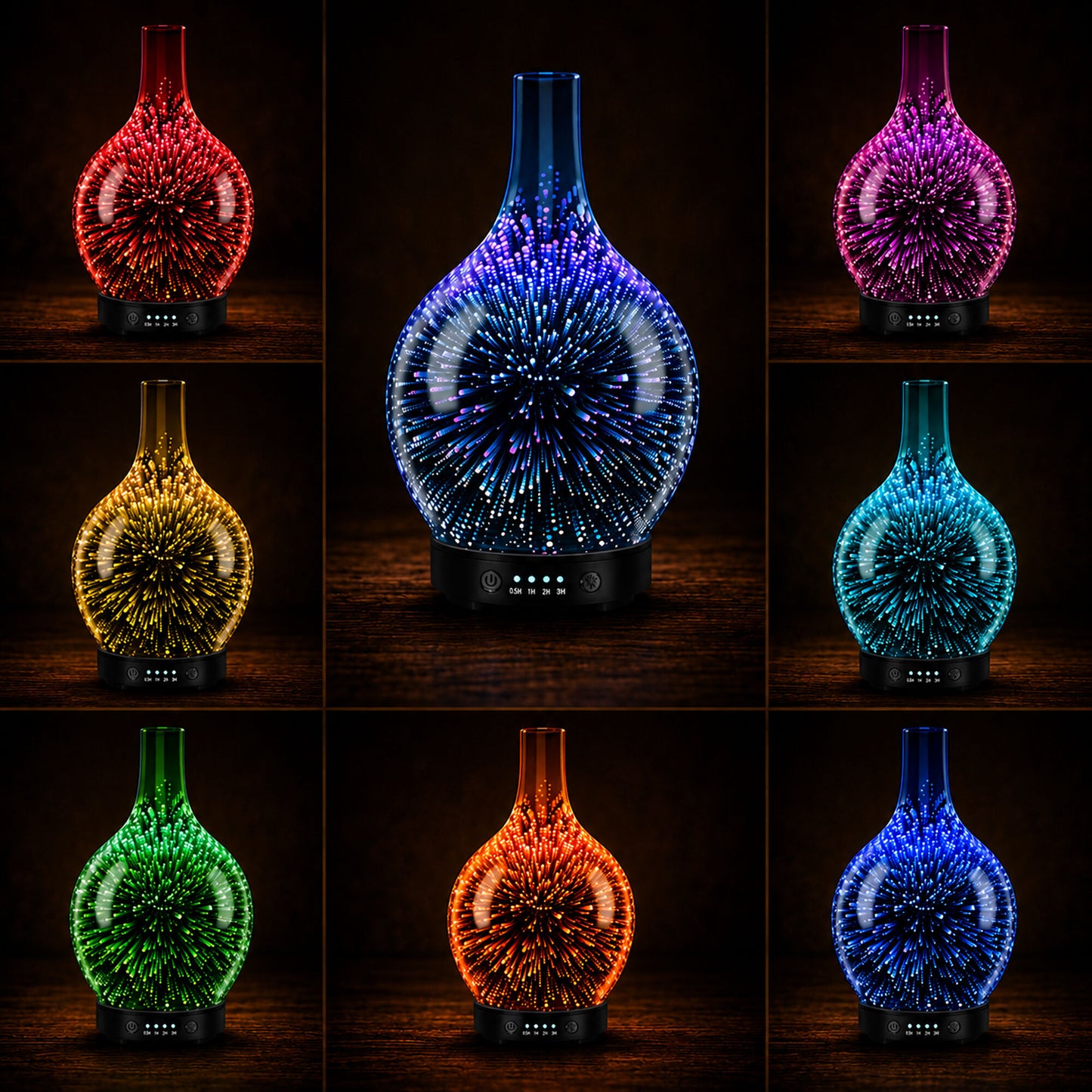 The Ultimate Aroma Bundle: 3D Glass Aroma Oil Diffuser + FREE 18 Blissfull Aroma Oils Set