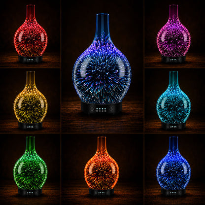 The Ultimate Aroma Bundle: 3D Glass Aroma Oil Diffuser + FREE 18 Blissfull Aroma Oils Set