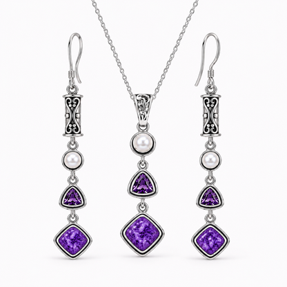 Silver Charoite Set
