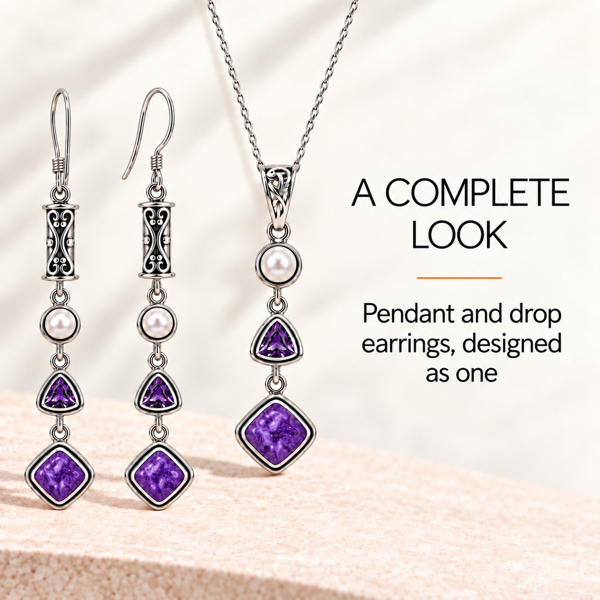 Silver Charoite Set