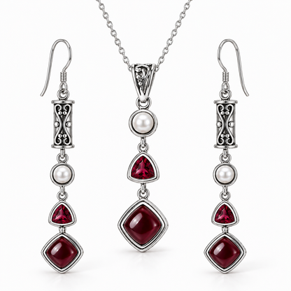 Silver Ruby Set