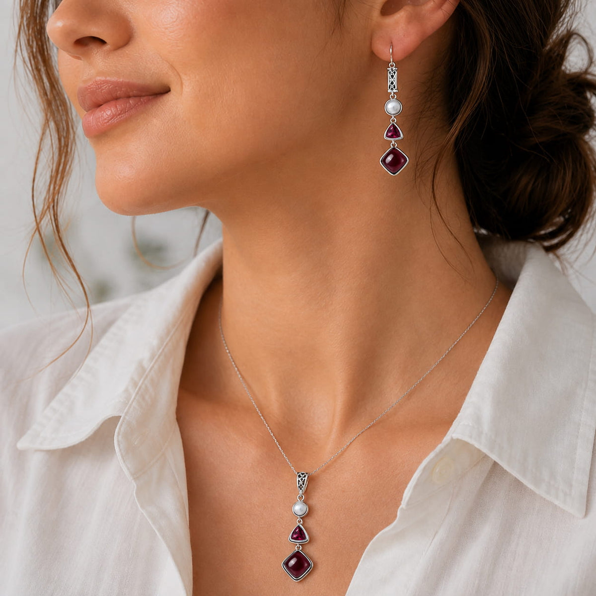 Silver Ruby Set