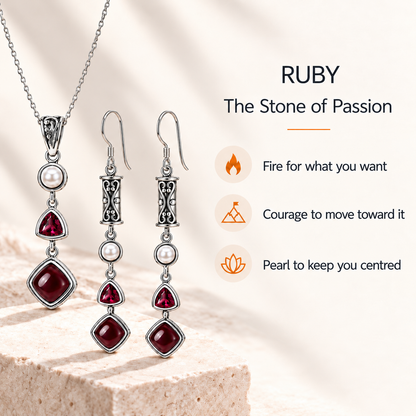 Silver Ruby Set