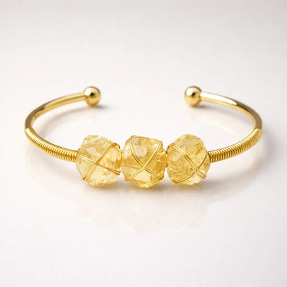 Natural Crystal Raw Stone Bracelet — Healing Energy in Every Bead