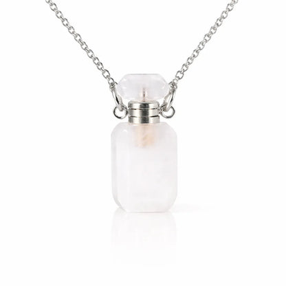 Engraved Gemstone Perfume Bottle Pendant — Embrace the Scent of Spiritual Energy