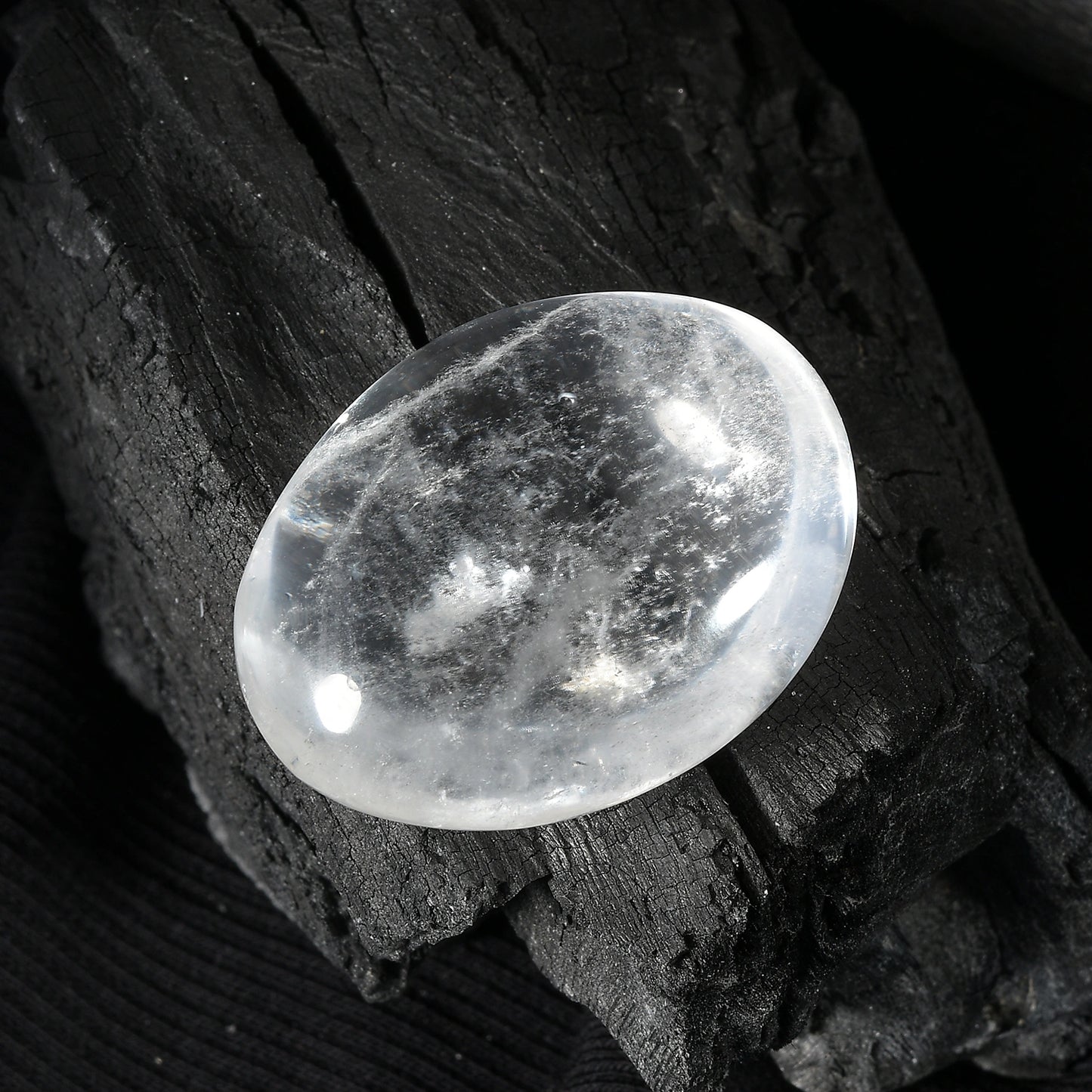 Clear Quartz Palm Stone – Grounding Energy On The Go