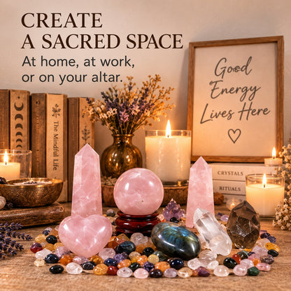 Rose Quartz Love Energy Crystal Set