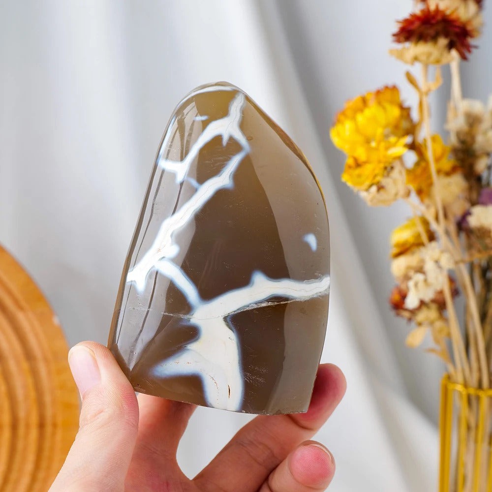 Agate Fleur Forme Libre