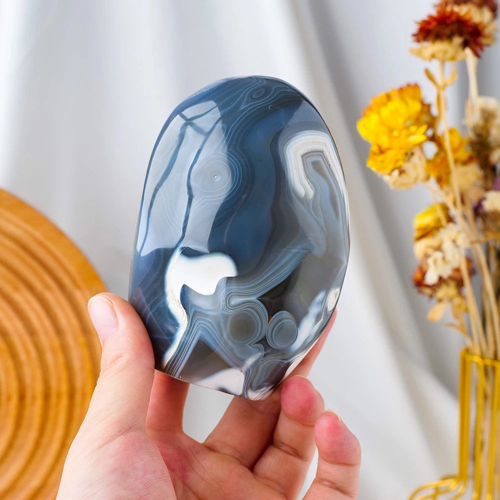 Agate Fleur Forme Libre