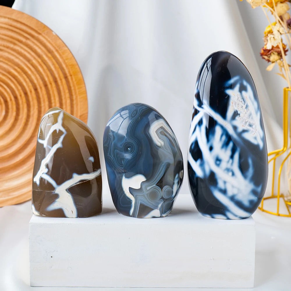 Agate Fleur Forme Libre
