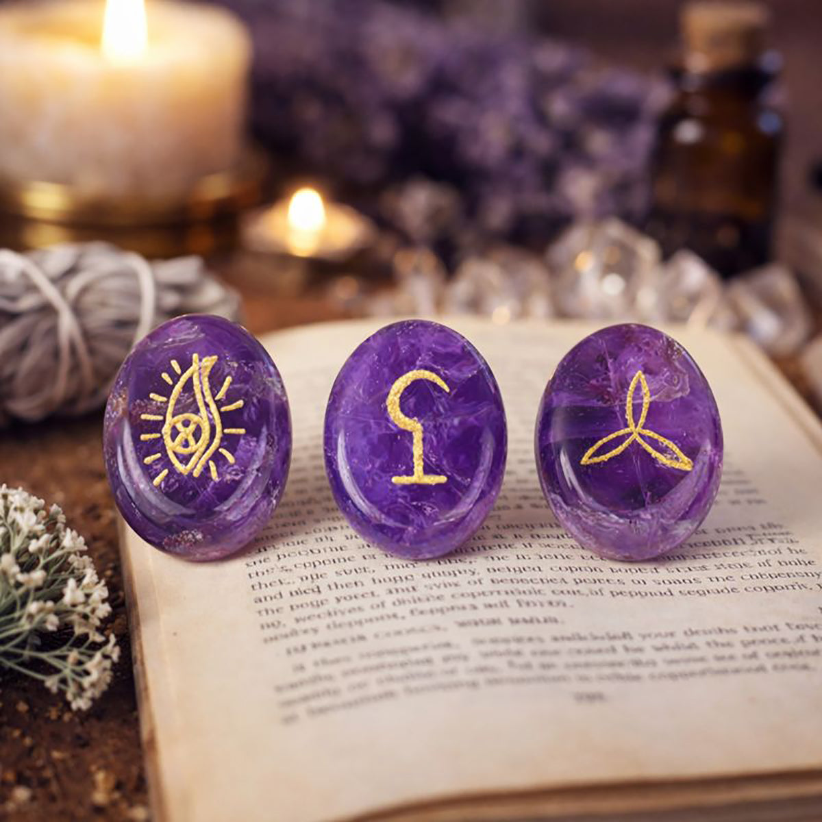 Sacred Symbol Pocket Crystal for Focus & Calm