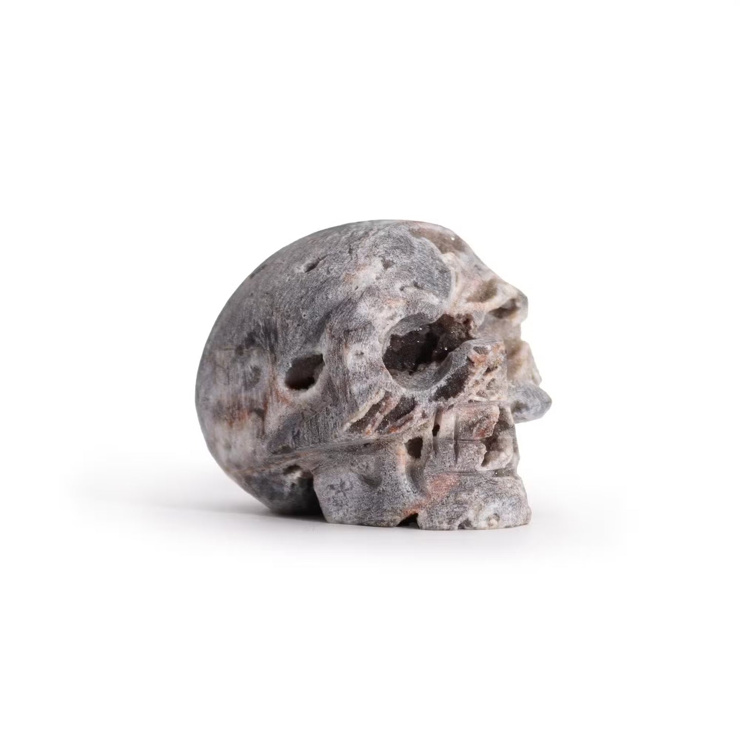 Calcite Geode Carved Skull – Unique Energy & Symbolic Power