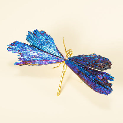 Titanium Rainbow Quartz Dragonfly Figurine