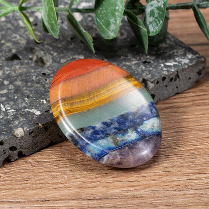 Natural Seven Chakra Worry Stone