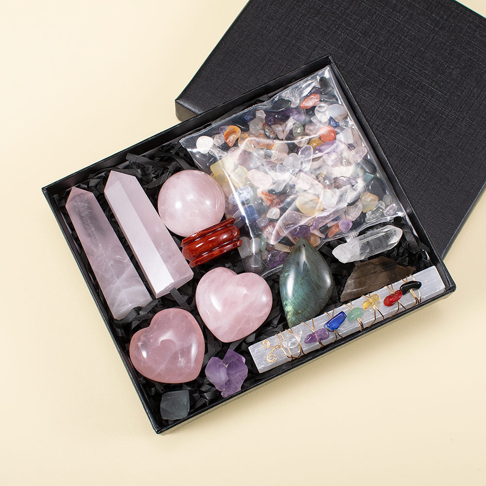 Rose Quartz Love Energy Crystal Set