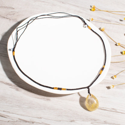 Sun-kissed Citrine Crystal Necklace