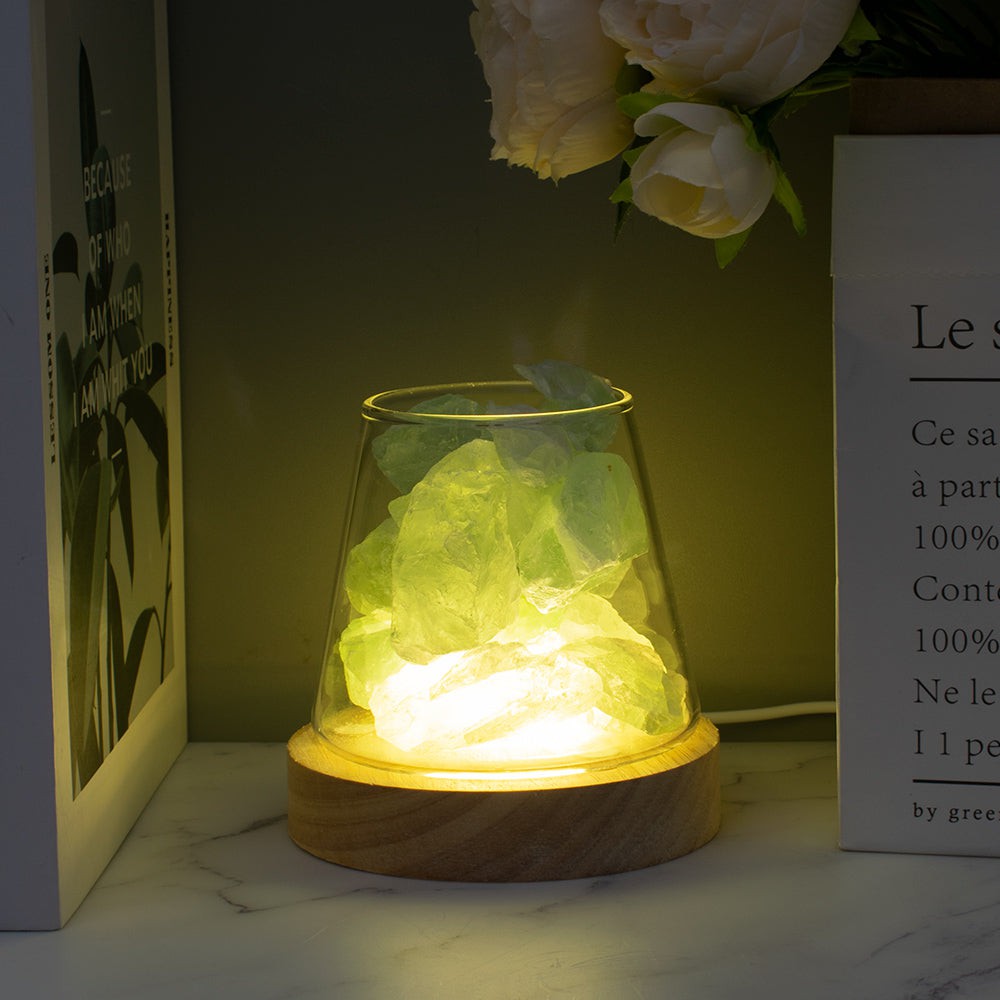 Raw Gemstone Essential Oil Diffuser With Light