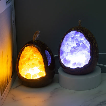 Natural Crystal Dragon Egg Lamp