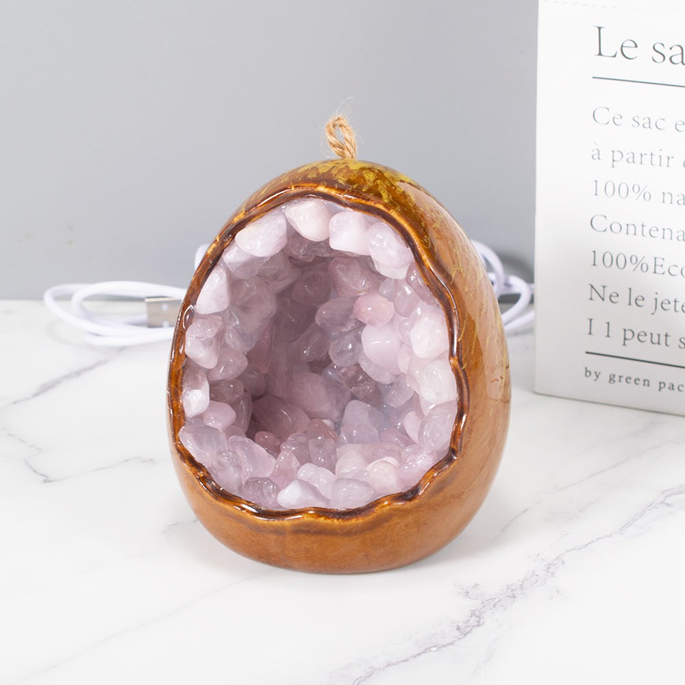 Natural Crystal Dragon Egg Lamp