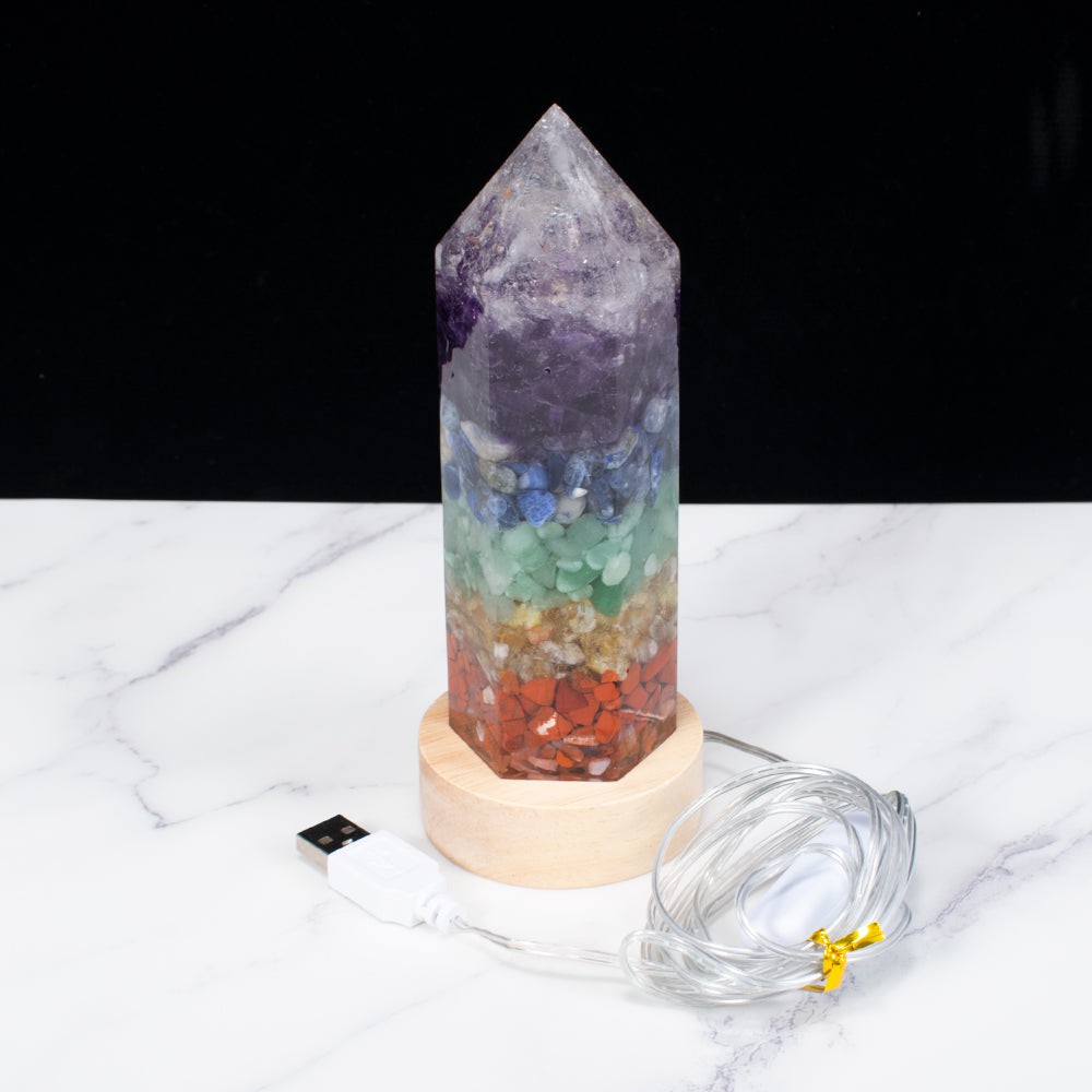 Chakra Crystals Energy Point Lamp