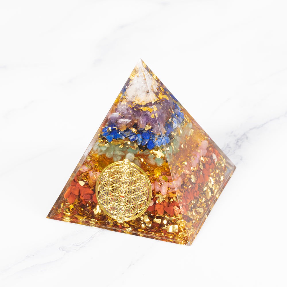 Seven Chakra Energy Orgone Pyramid