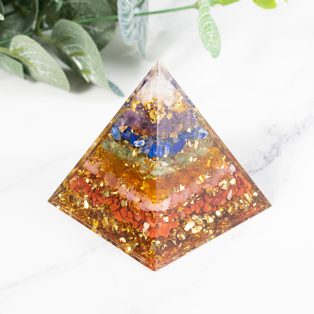 Seven Chakra Energy Orgone Pyramid