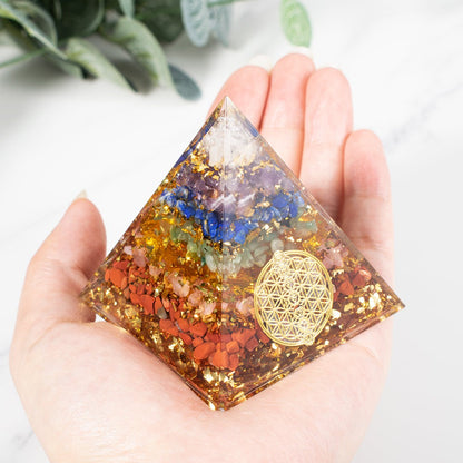 Seven Chakra Energy Orgone Pyramid