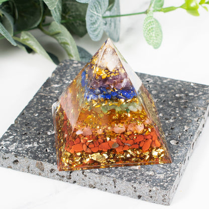 Seven Chakra Energy Orgone Pyramid