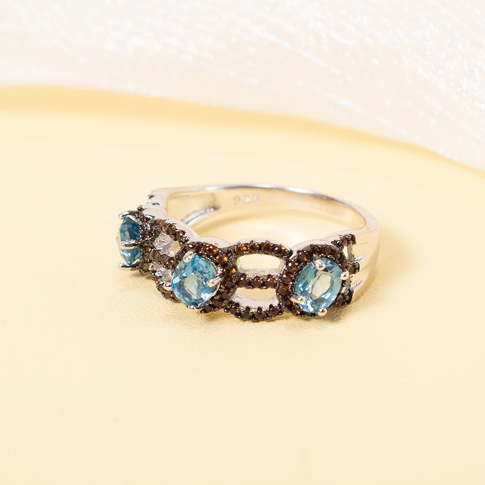 Navy Blue Topaz Ring