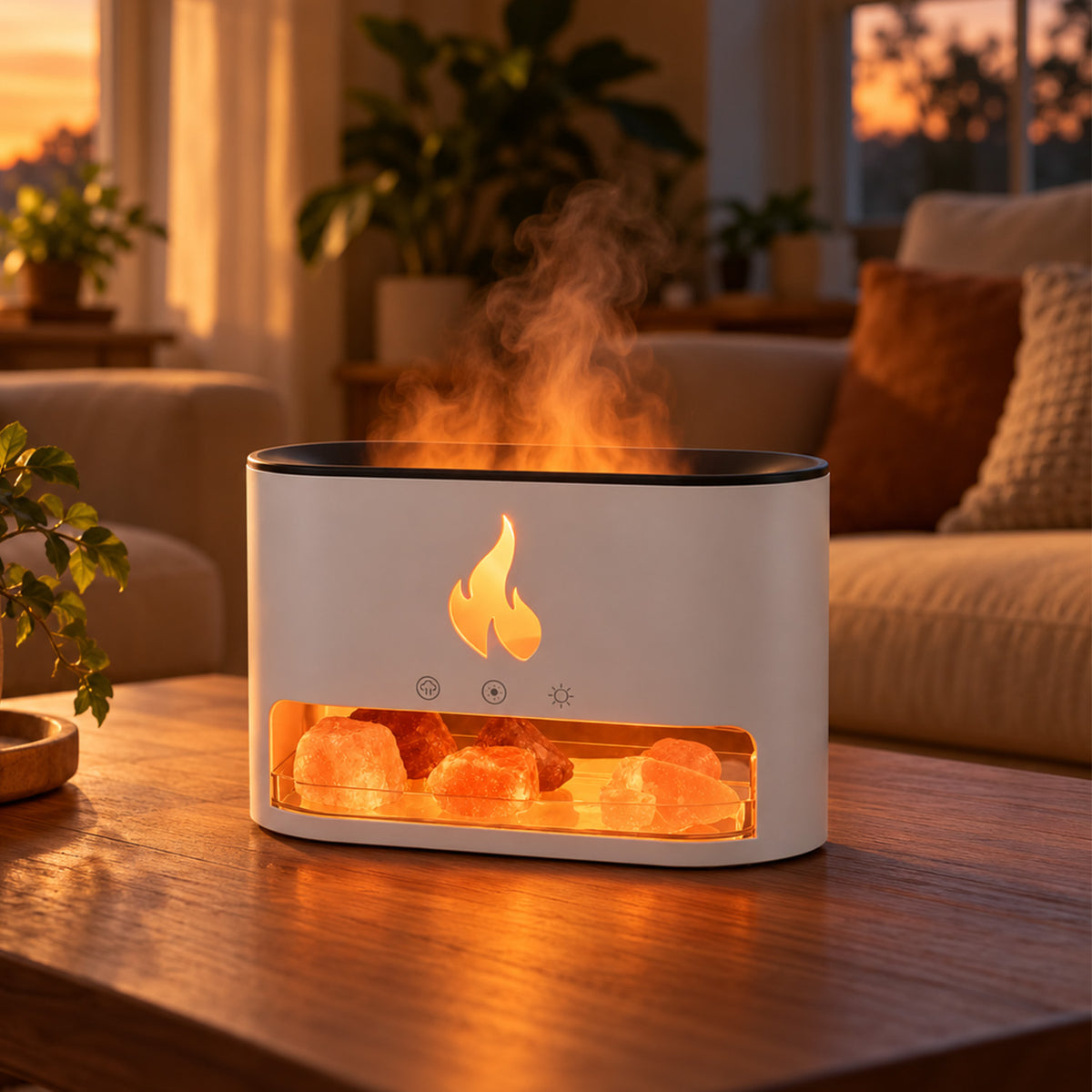 Himalaya-Salz-Kamin-Luftbefeuchterlampe