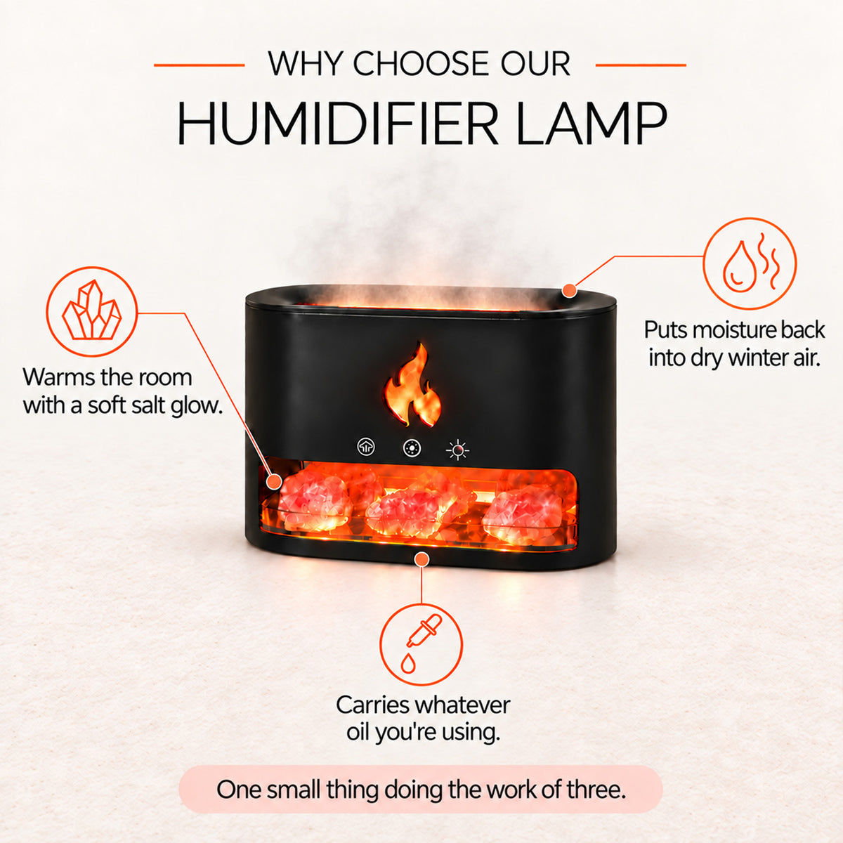 Himalaya-Salz-Kamin-Luftbefeuchterlampe